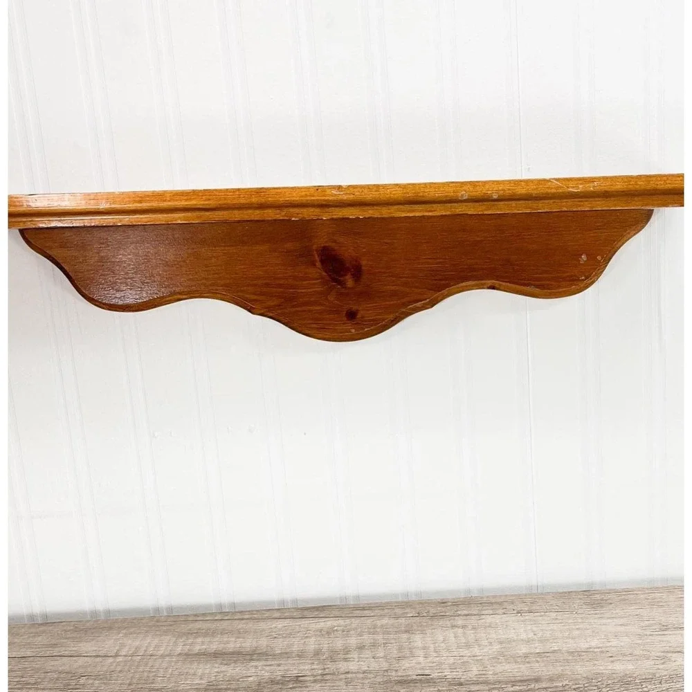 Mid-Century Modern Wood Curio Shelf - Small Vintage Trinket Display